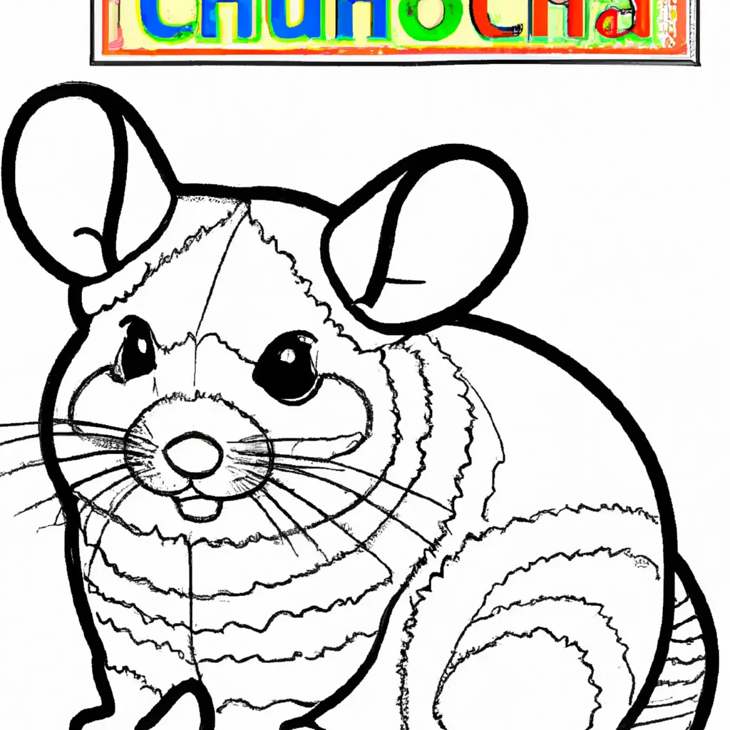 Uma Chinchila Divertida para Colorir: Desenho Grátis para Crianças! desenho de desenho chinchila