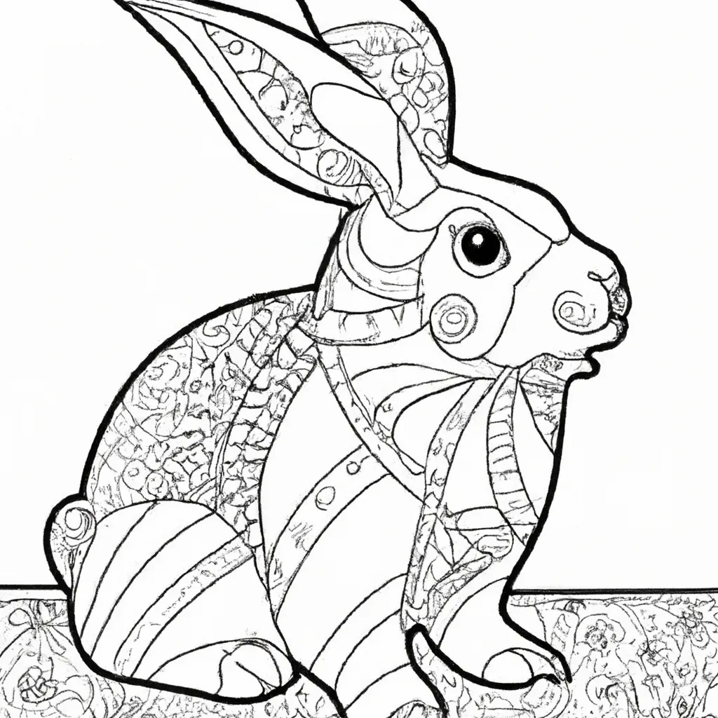 desenho de desenho coelho india
