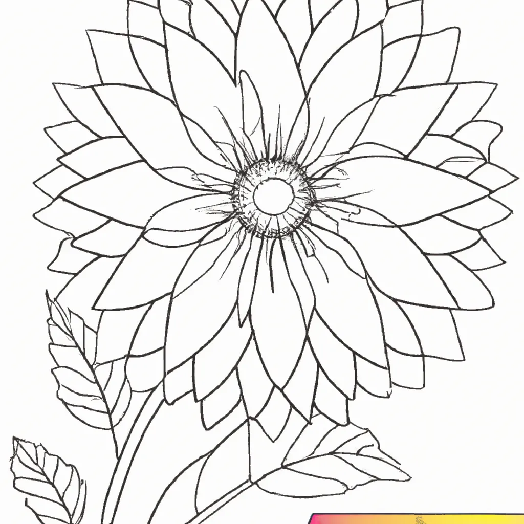desenho de desenho dalia flor especial brilhante