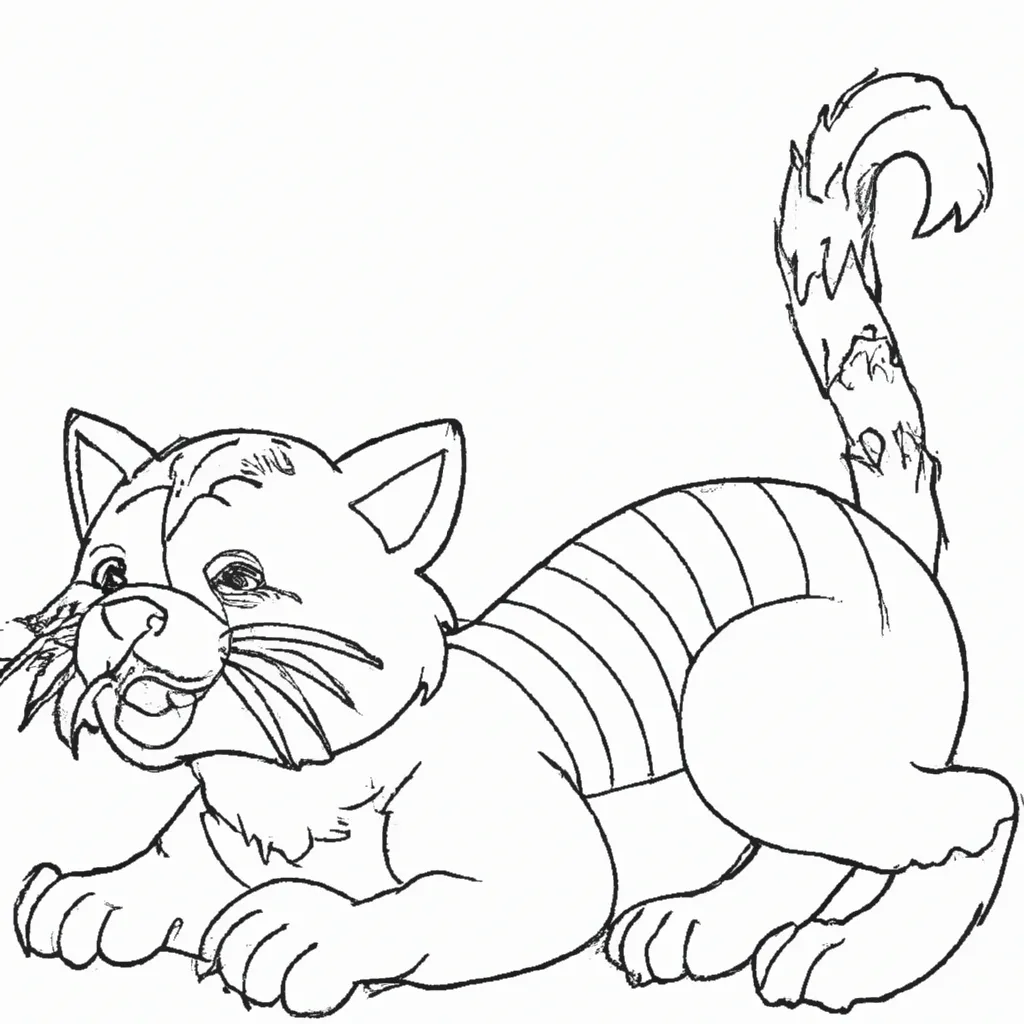 desenho de desenho gato campo