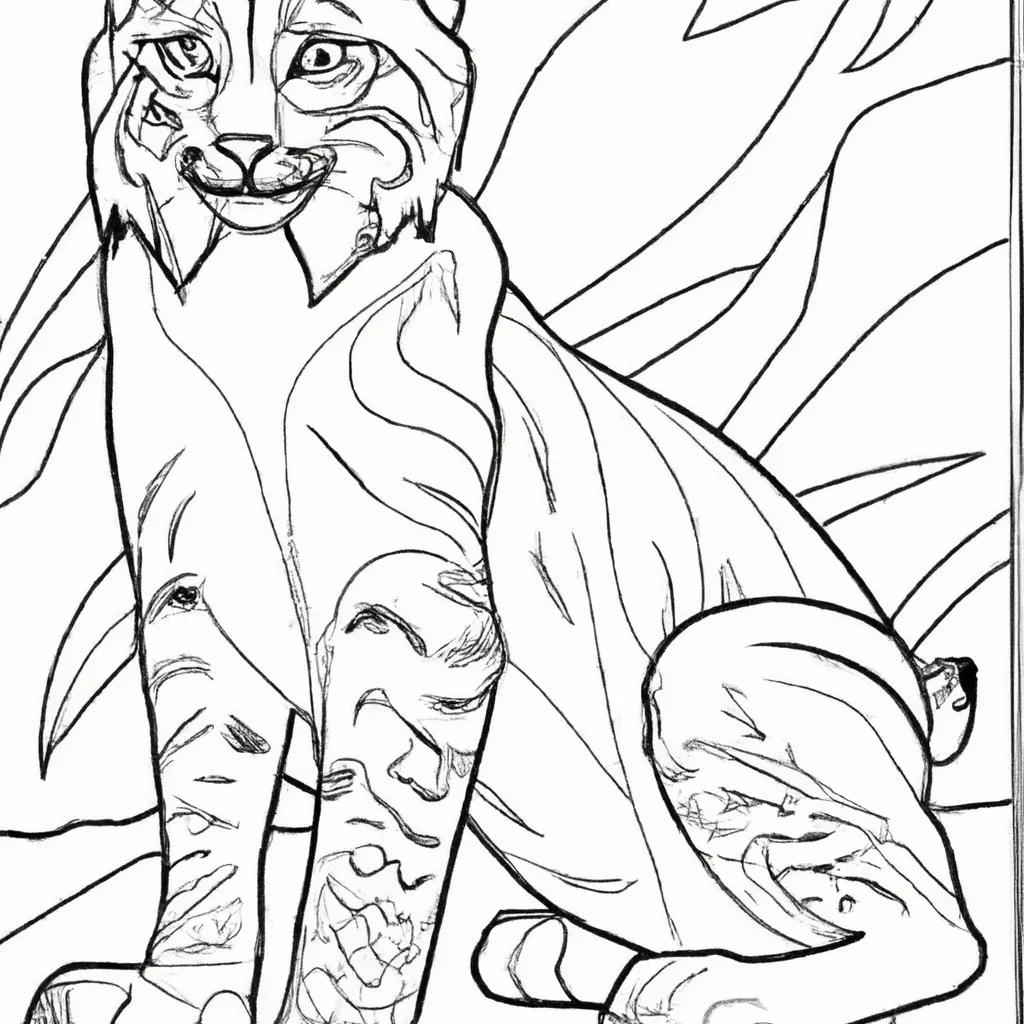 desenho de desenho lince animal realista bonito