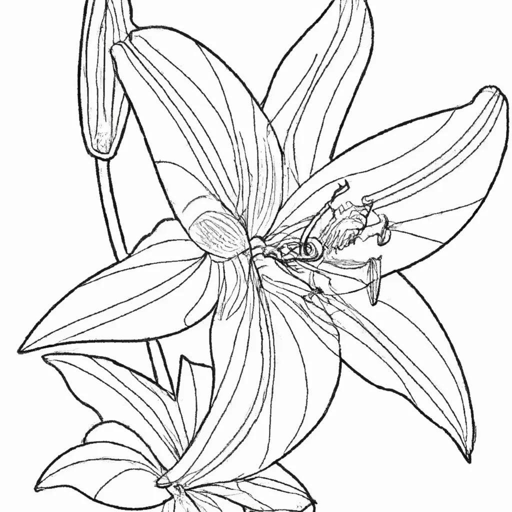 desenho de desenho lirio flor arte bela
