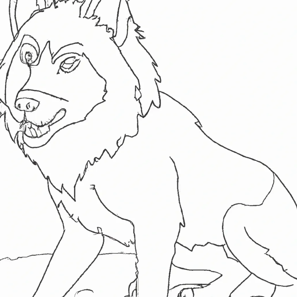 desenho de desenho lobo animais selvagem fofos