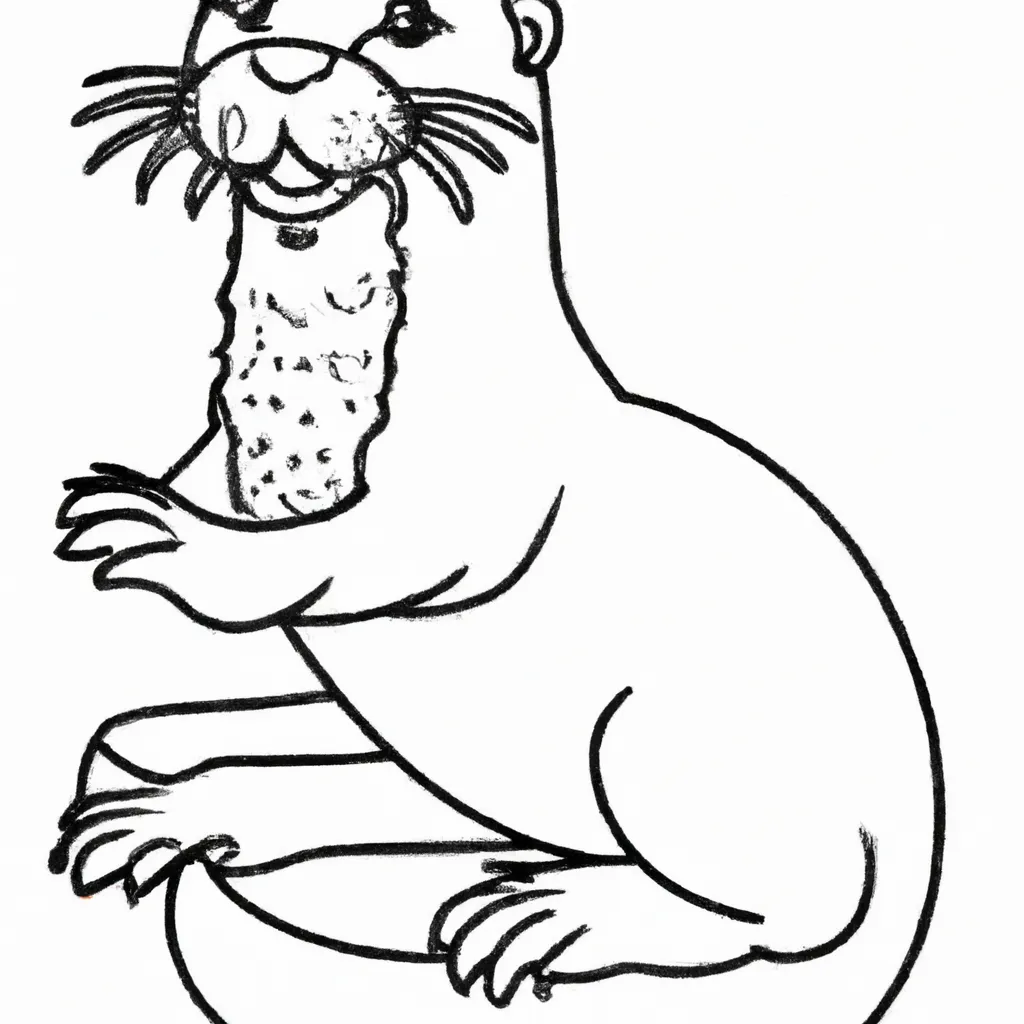 Colorindo a Lontra: Divertido Desenho para Crianças! desenho de desenho lontra