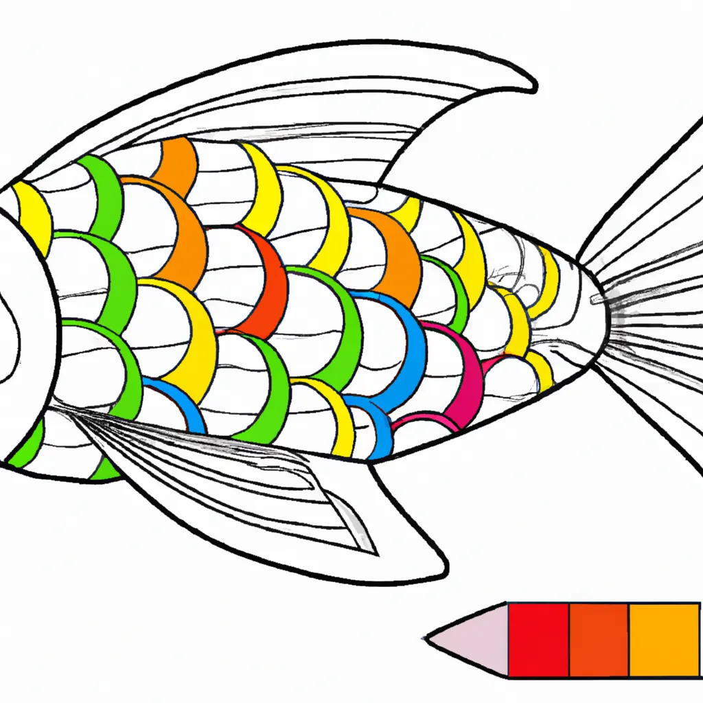 desenho de desenho peixe arco iris