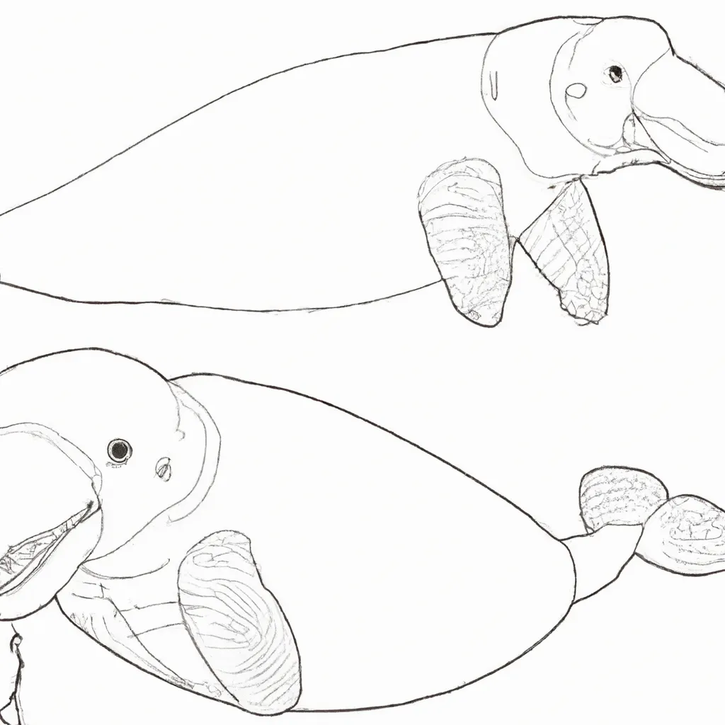 desenho de desenho peixe boi