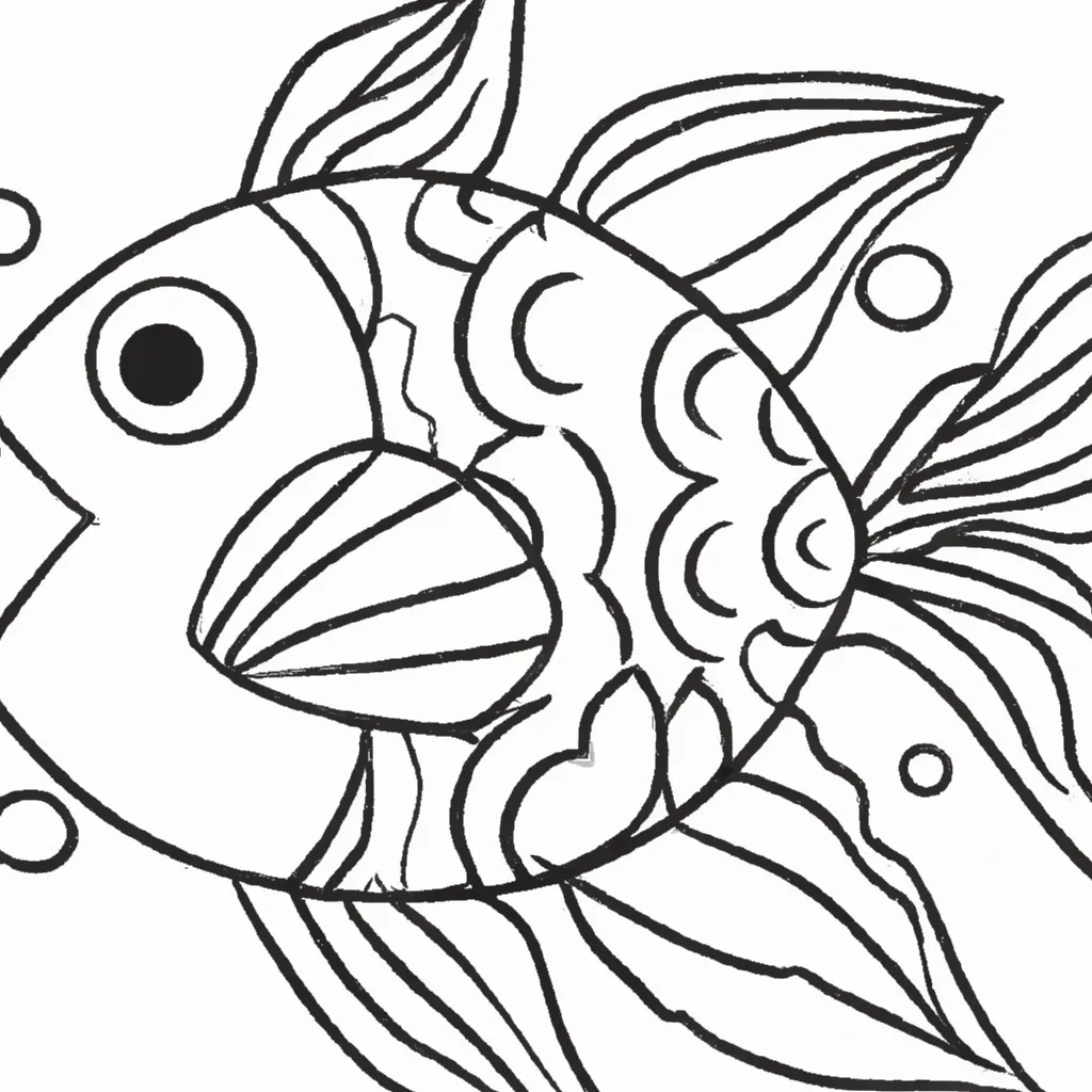 desenho de desenho peixe leao