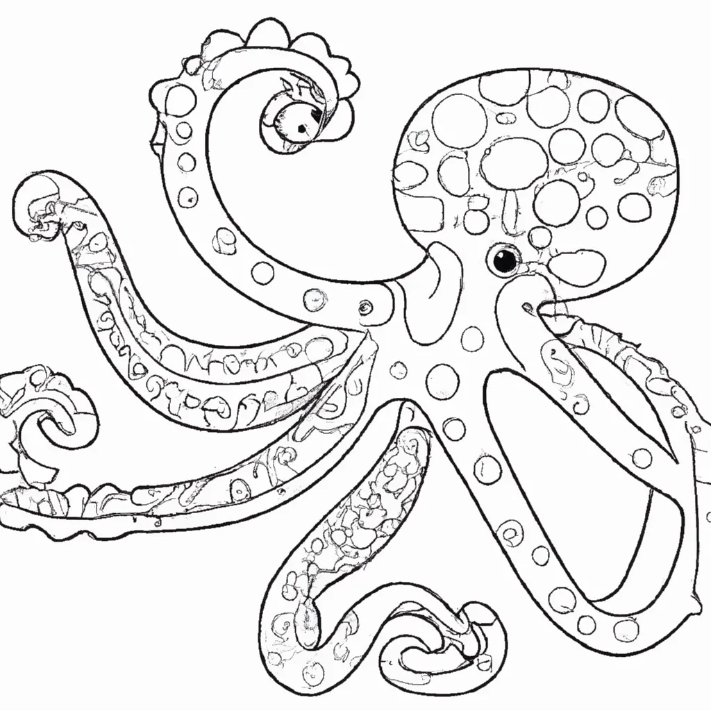 desenho de desenho polvo arte marinha colorido