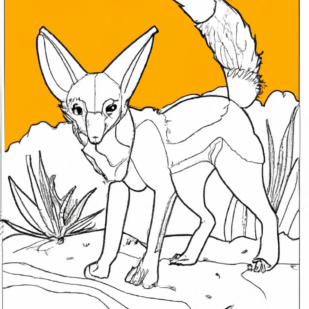 desenho de desenho raposa deserto