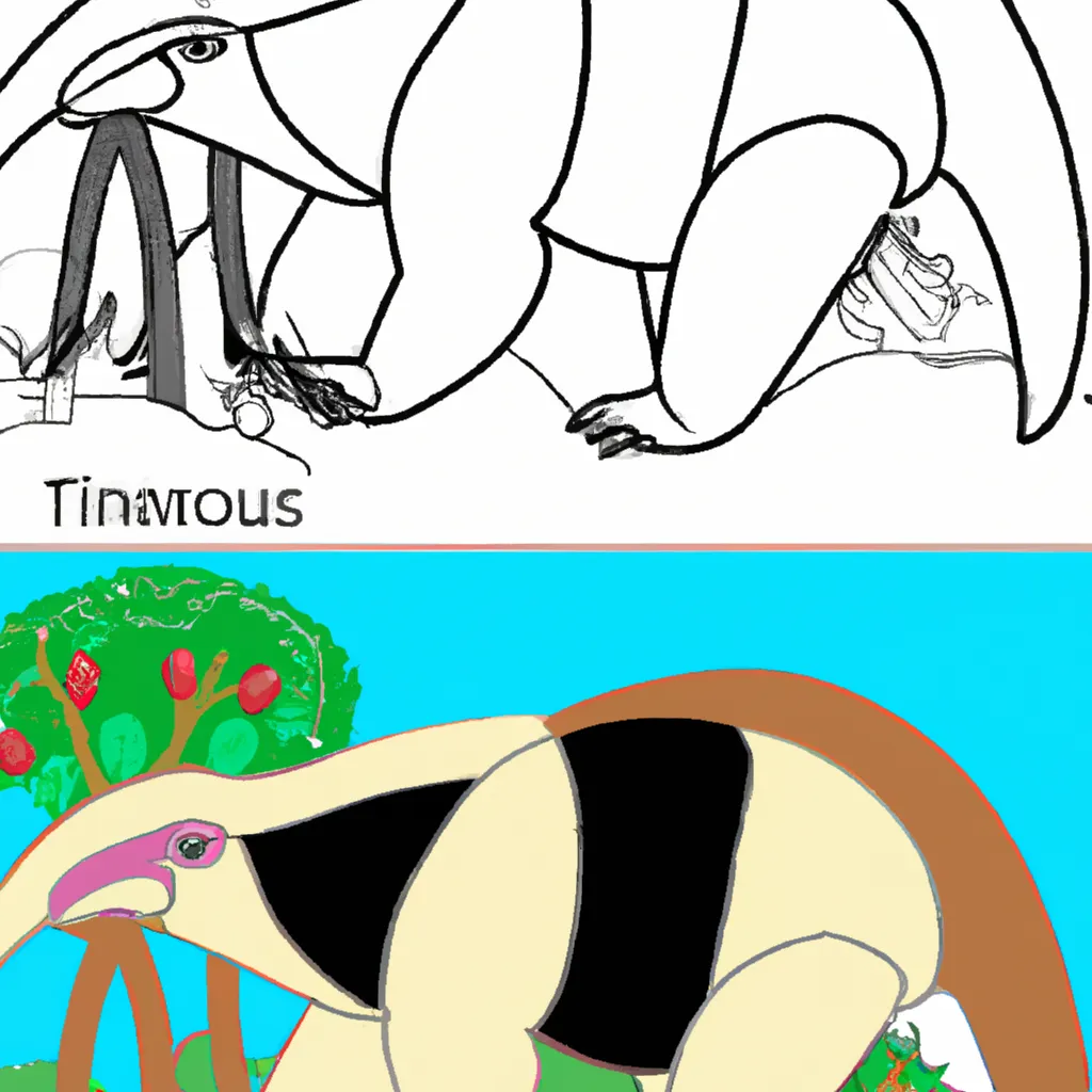 desenho de desenho tamandua da caatinga