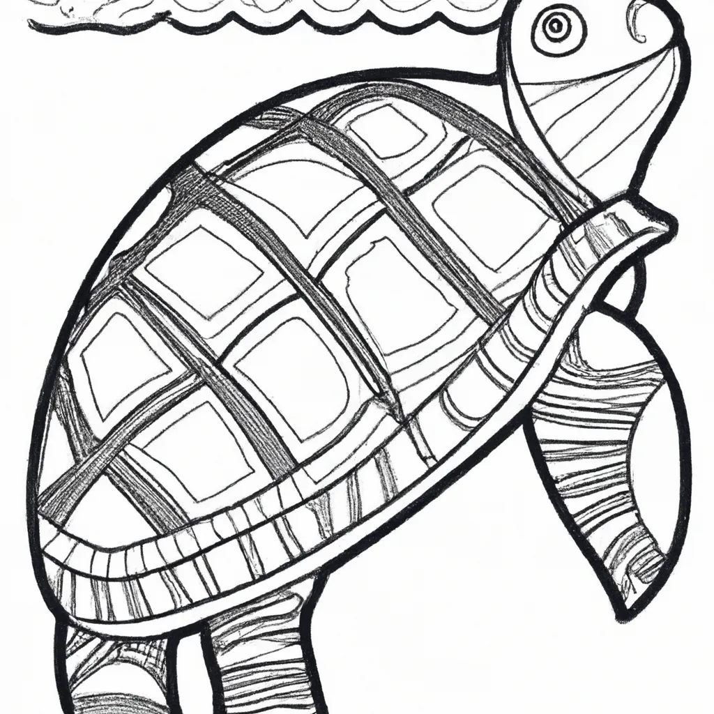 desenho de desenho tartaruga agua doce