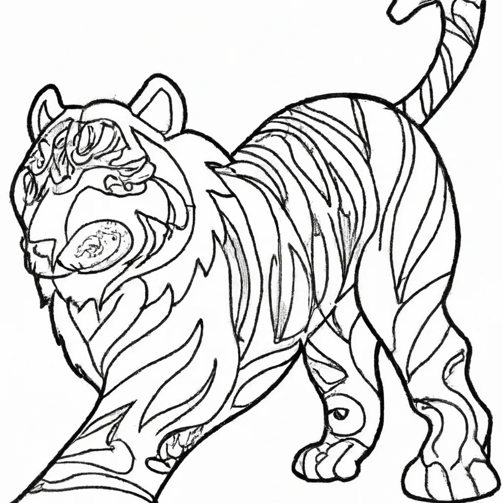 desenho de desenho tigre