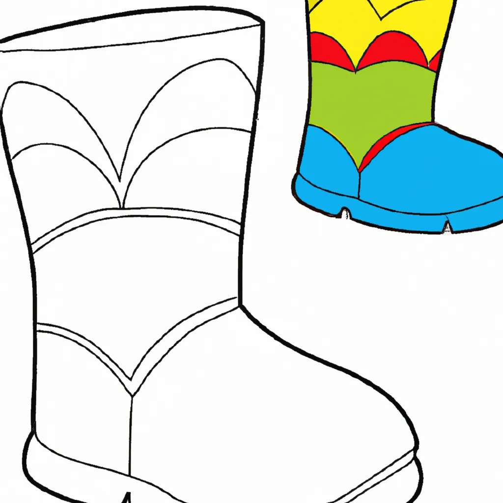desenho de desenhos botas coloridas