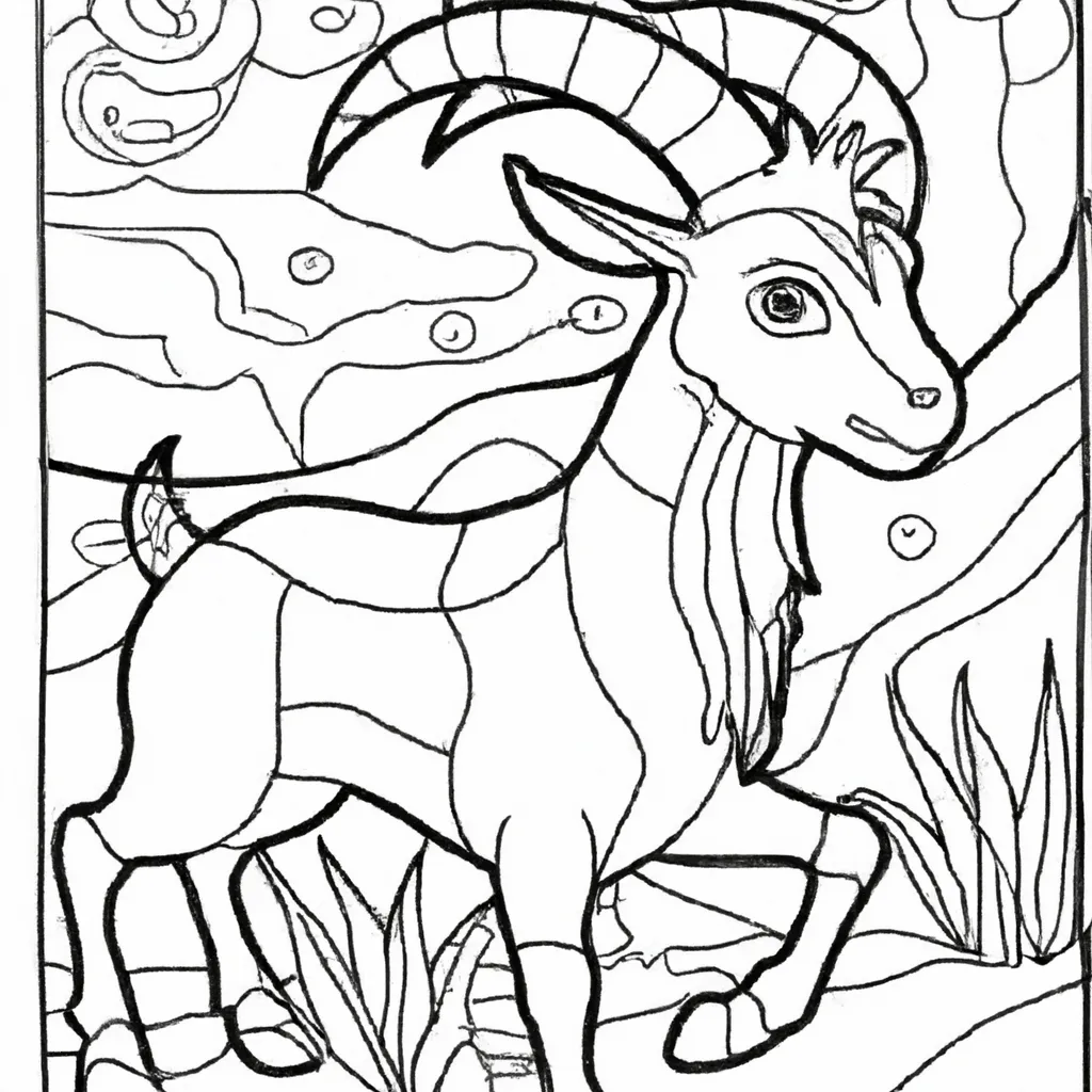 Descubra a Alegria de Colorir! Desenho de Cabra para Crianças. desenho de desenhos cabra