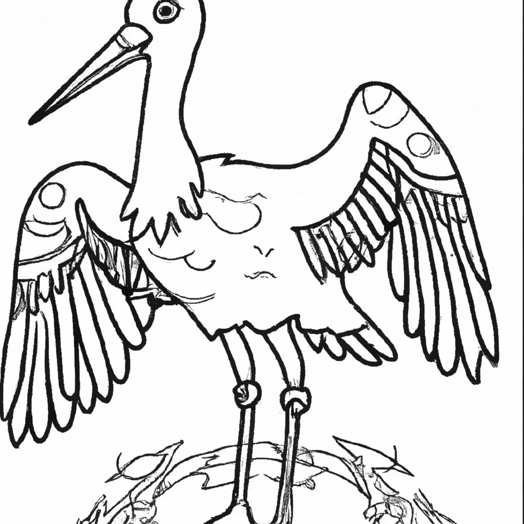 Colorir é Divertido! Aprenda a Desenhar uma Cegonha em 10 Passos! desenho de desenhos cegonha