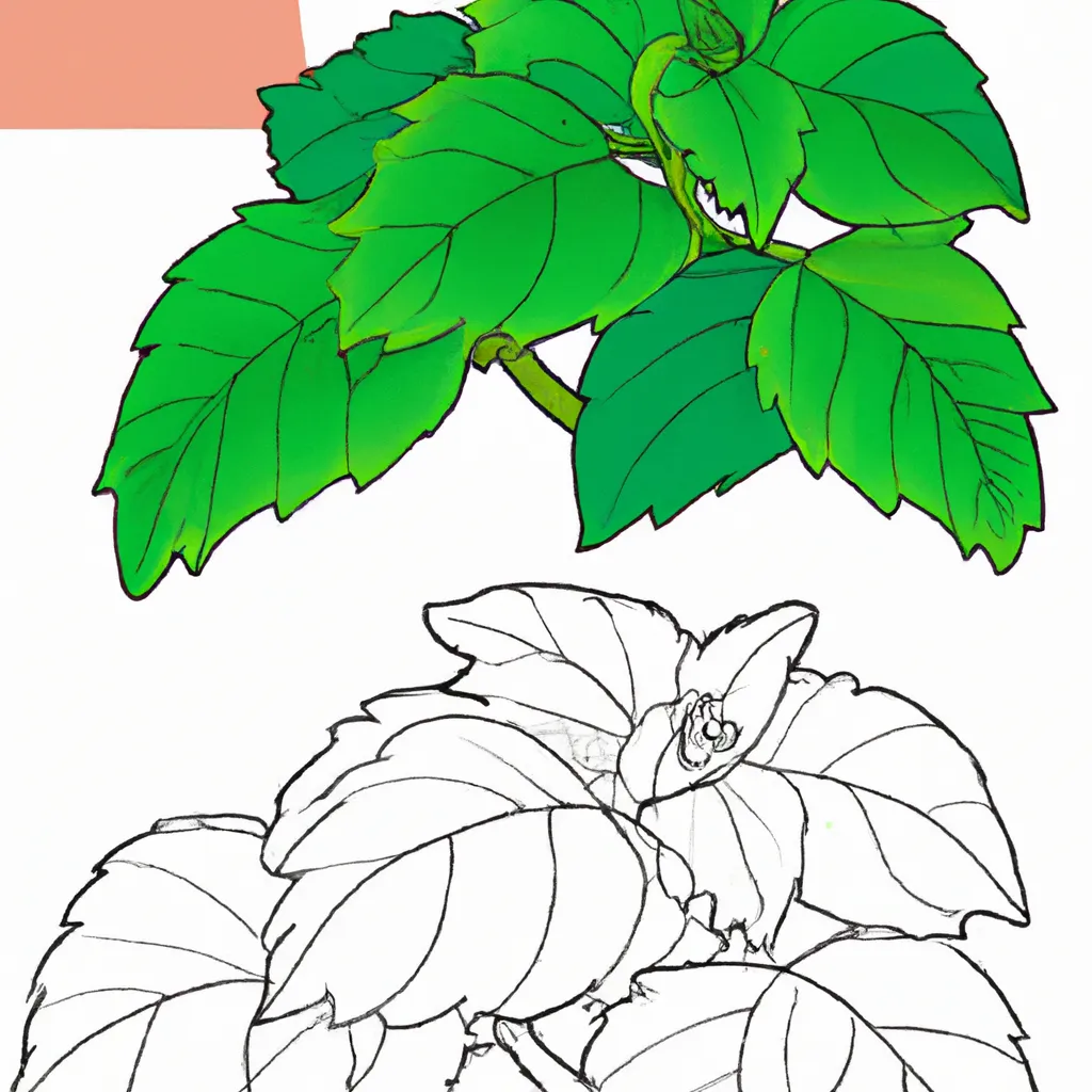 desenho de desenhos hortela pimenta