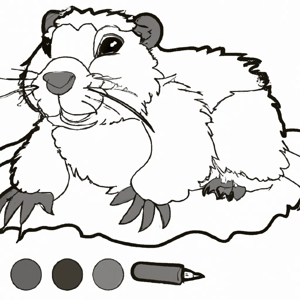 Desenhe Uma Marmota e Colora com Seus Próprios Tons! desenho de desenhos marmota