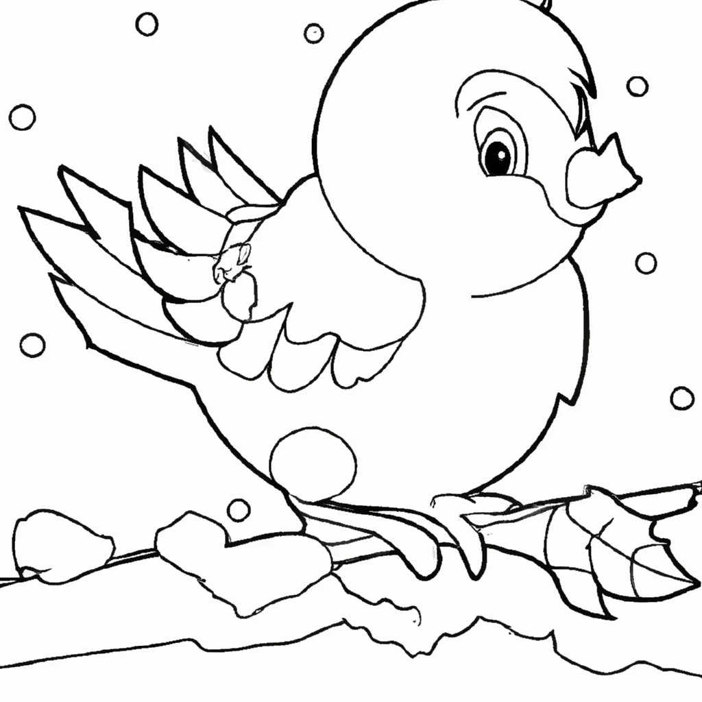 desenho de desenhos passaro neve