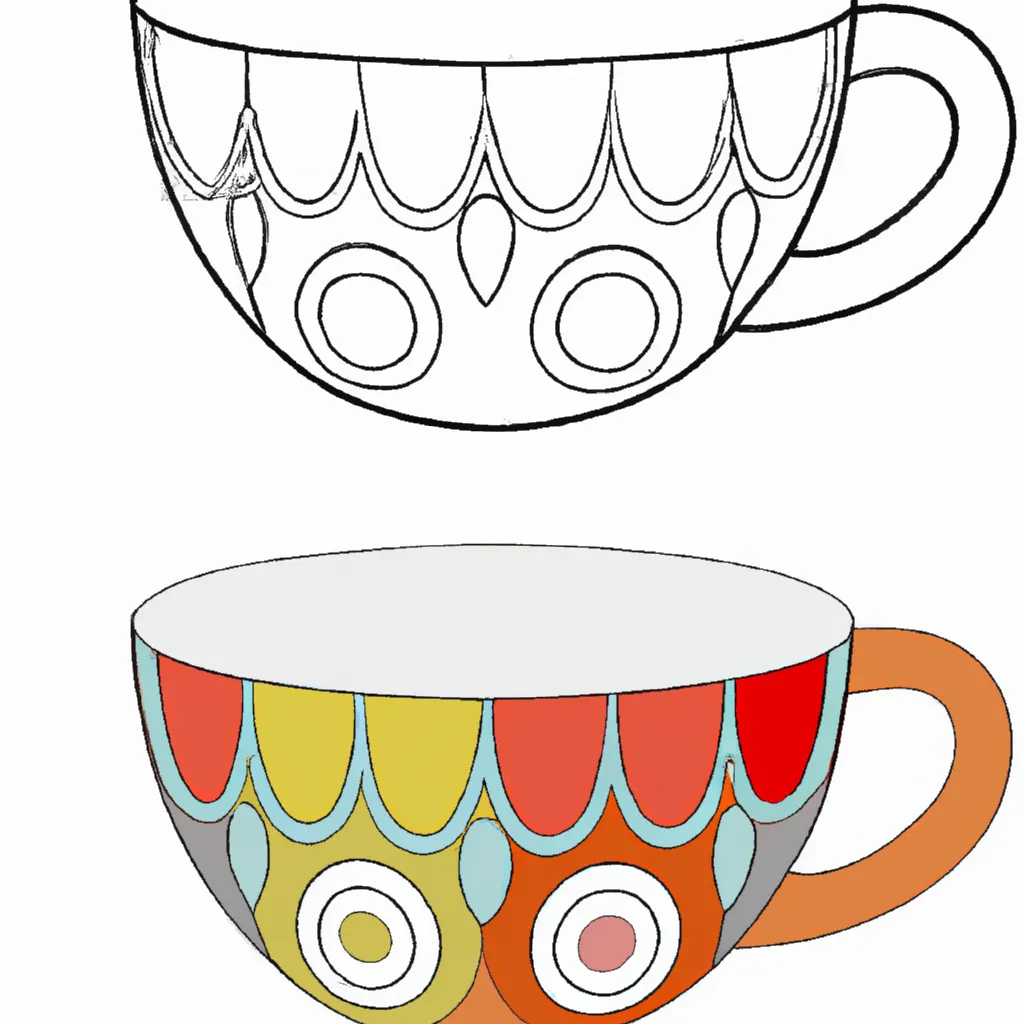 desenho de desenhos xicara criativos