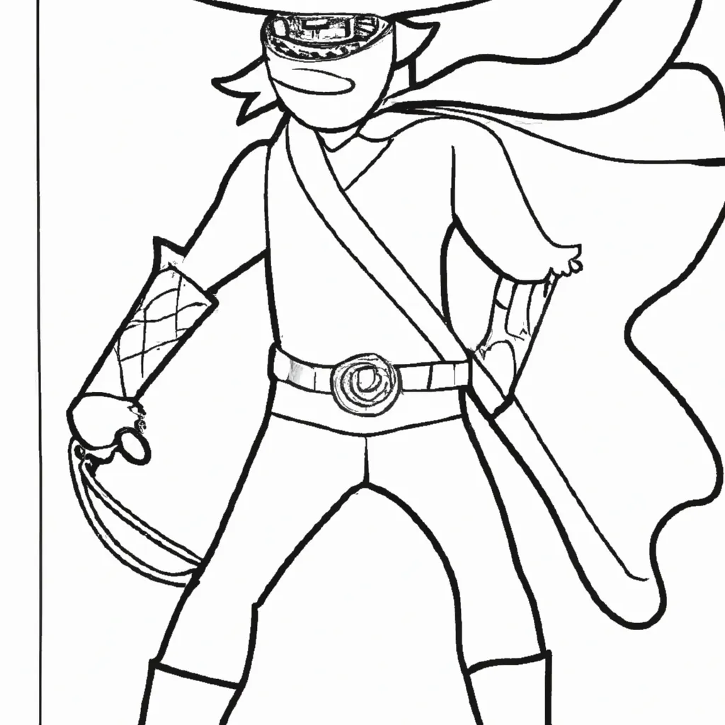 Fantasie como Zorro: Desenho para Colorir e Divertir! desenho de desenhos zorro animacao aventura