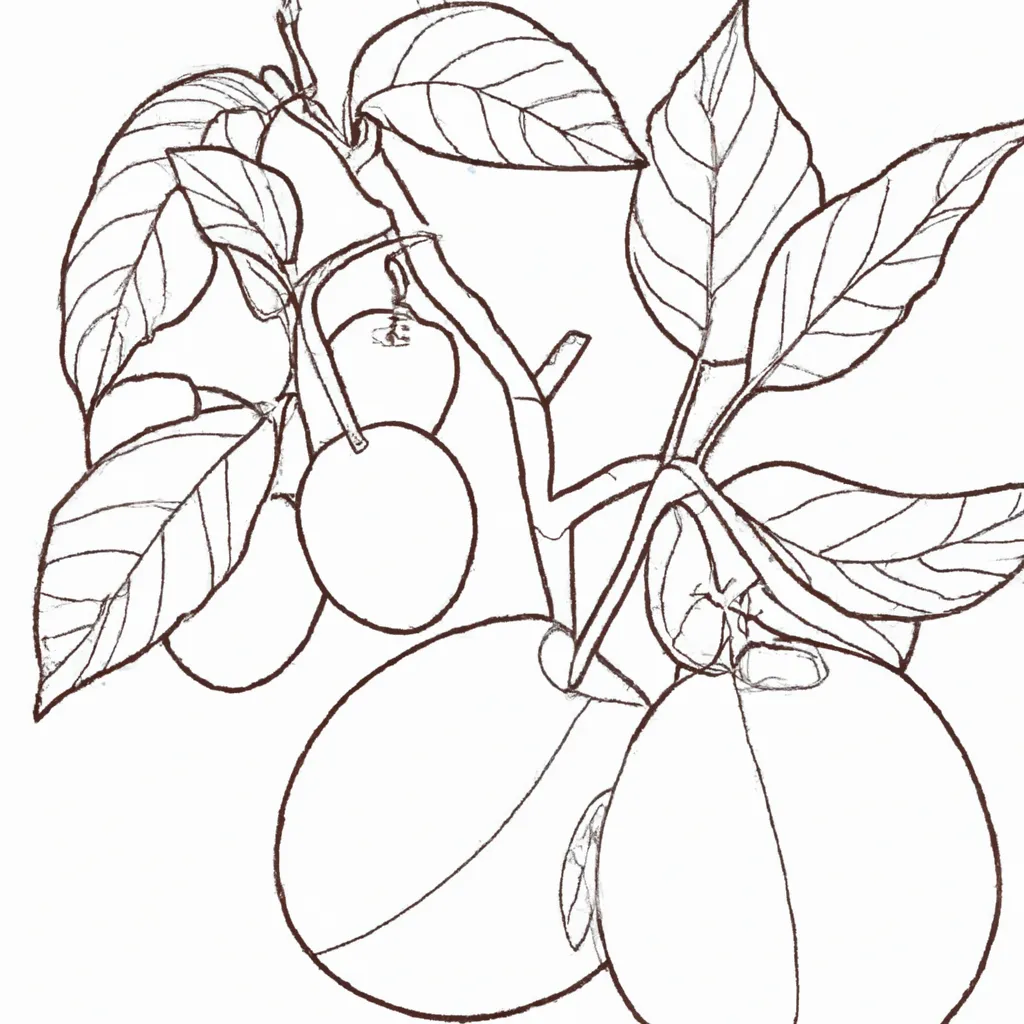 Atividade infantil de desenho ameixa ilustracao fruta artes