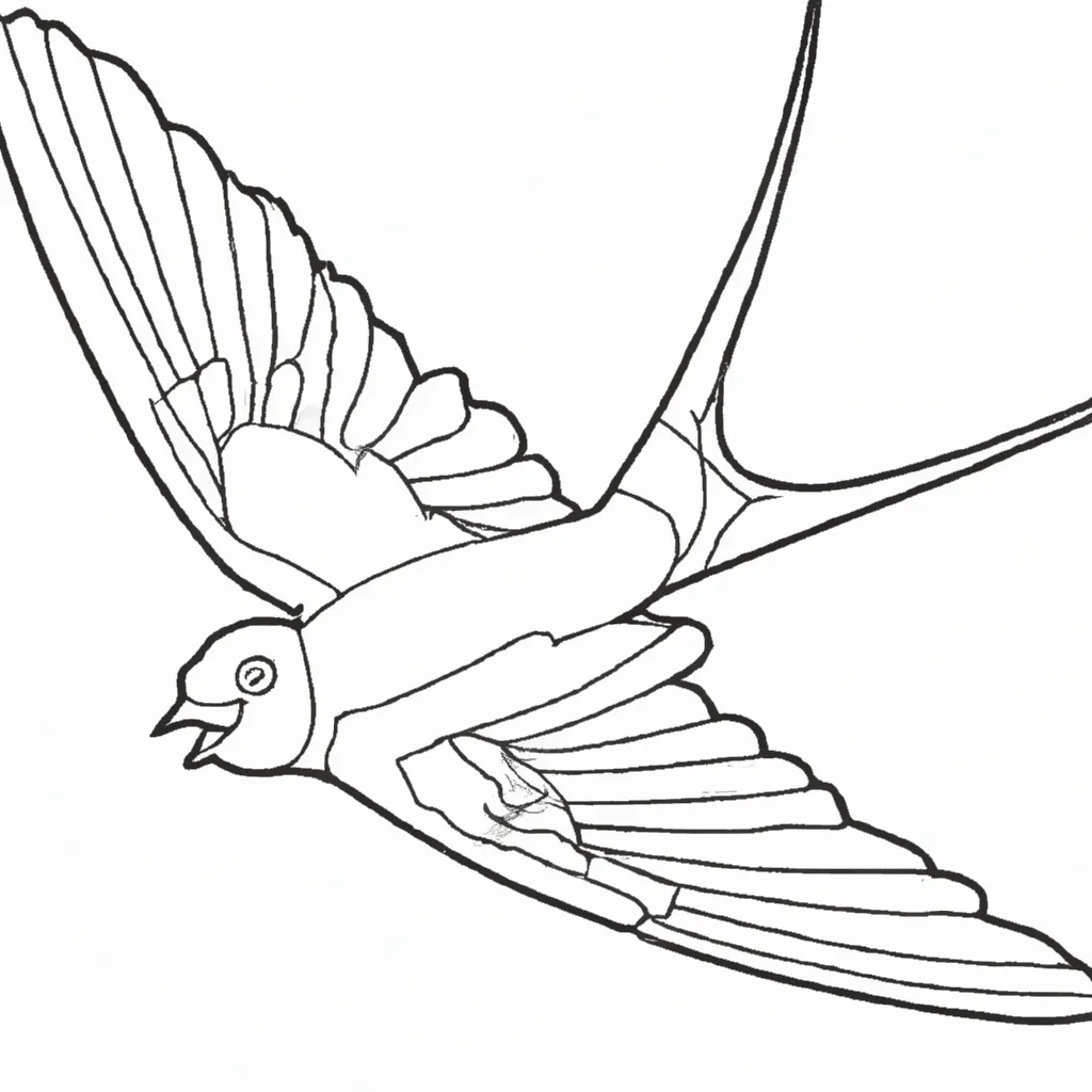 Atividade infantil de desenho andorinha