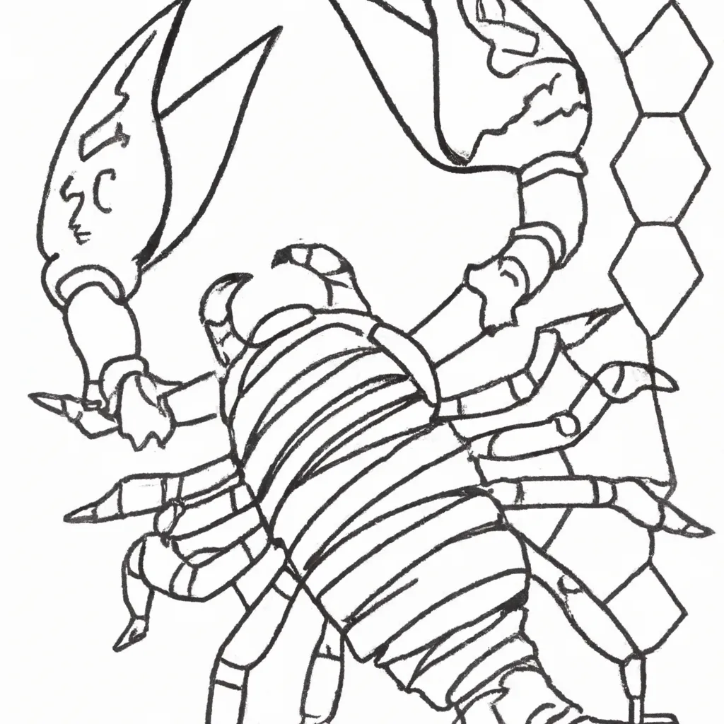 Atividade infantil de desenho escorpiao