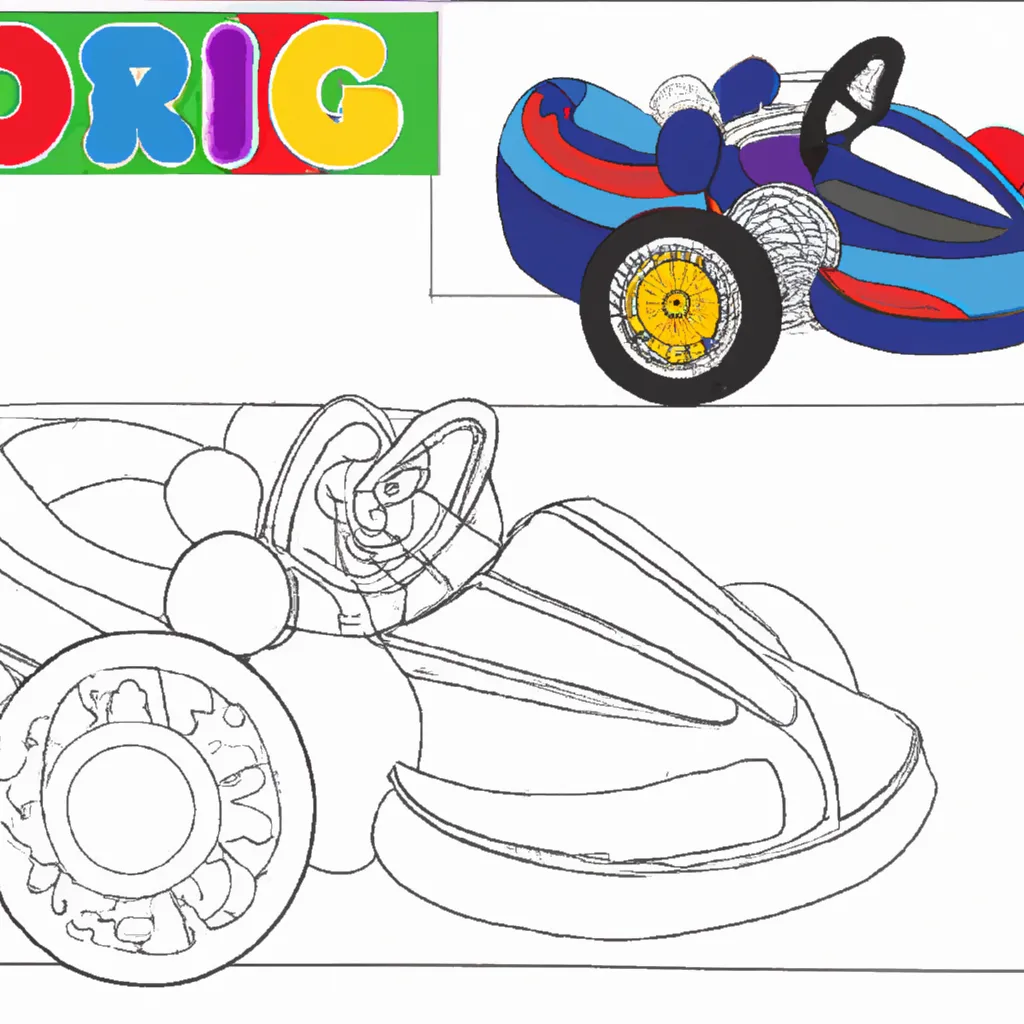 Atividade infantil de desenho kart corrida ilustracao animacao