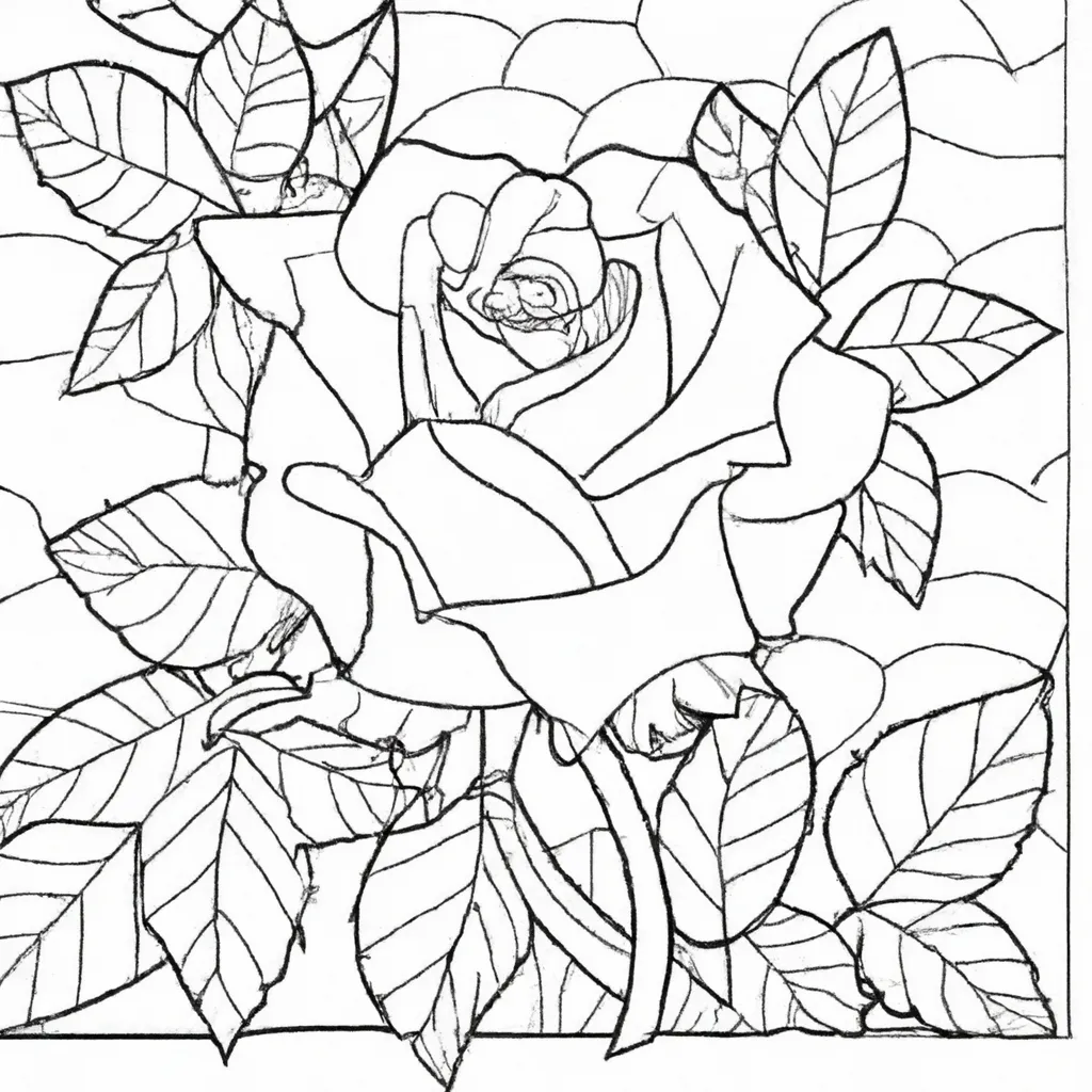 Atividade infantil de desenho rosa flor arte linda
