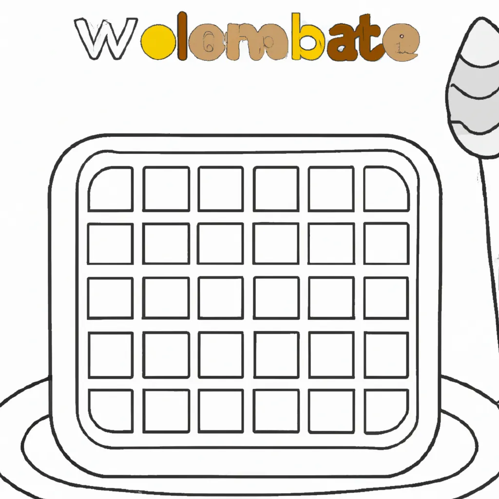 Atividade infantil de desenho waffle comida gostosa