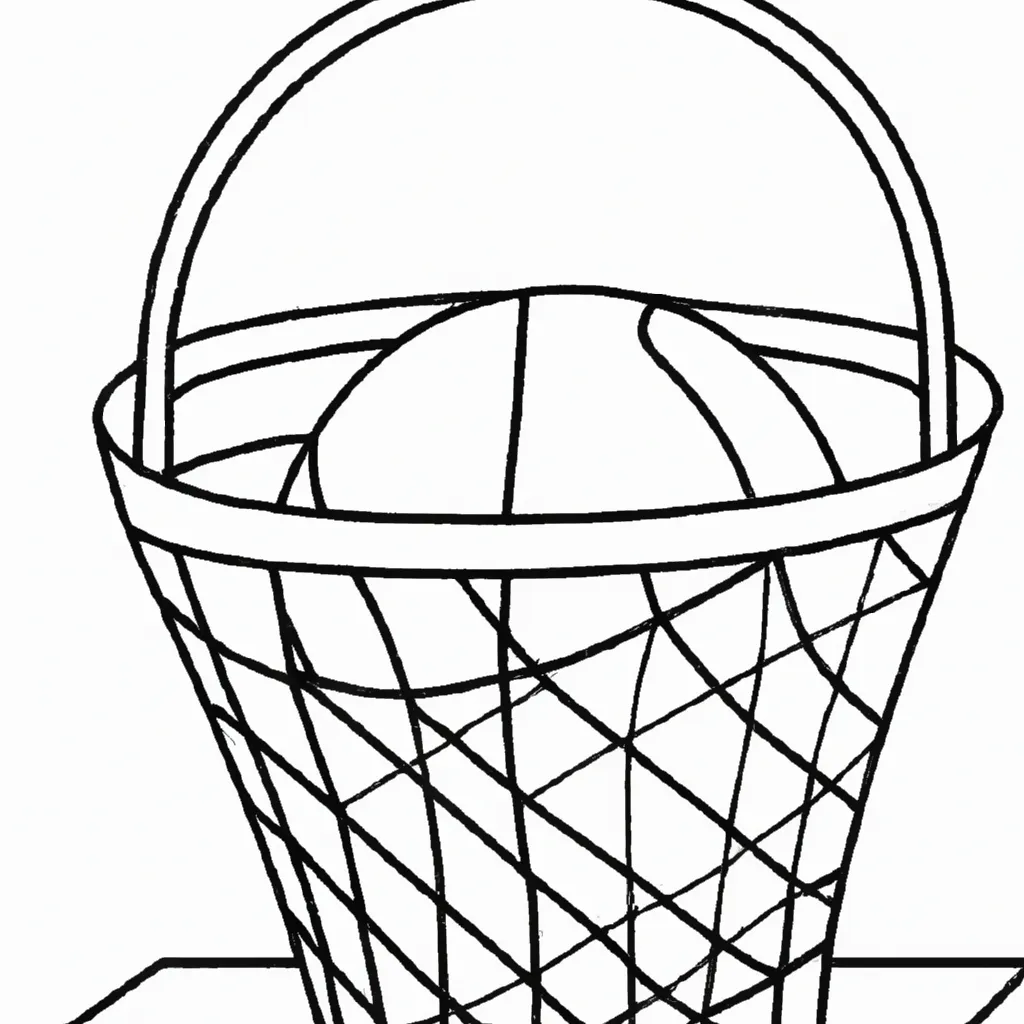 Atividade infantil de desenhos basquete