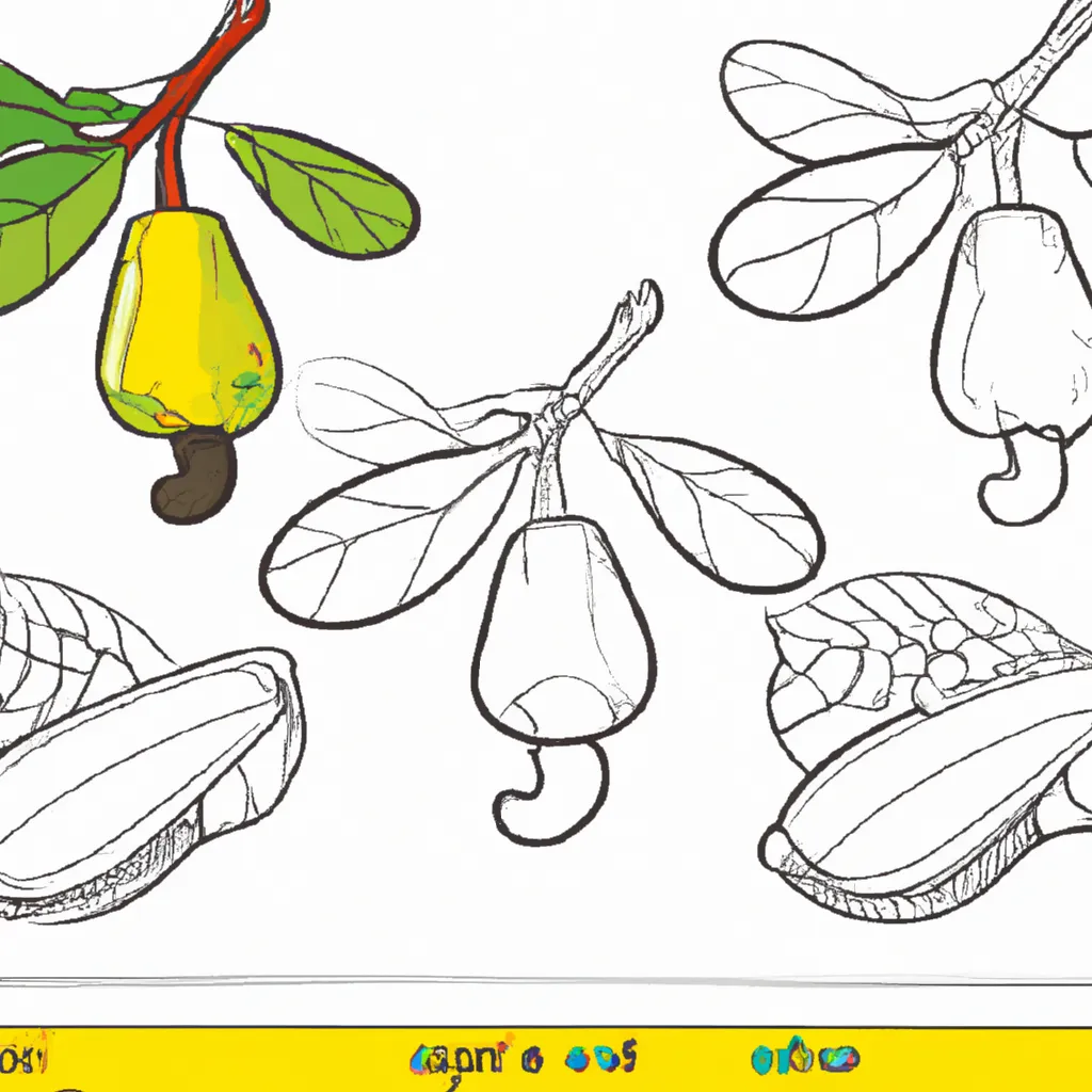 Atividade infantil de desenhos caju