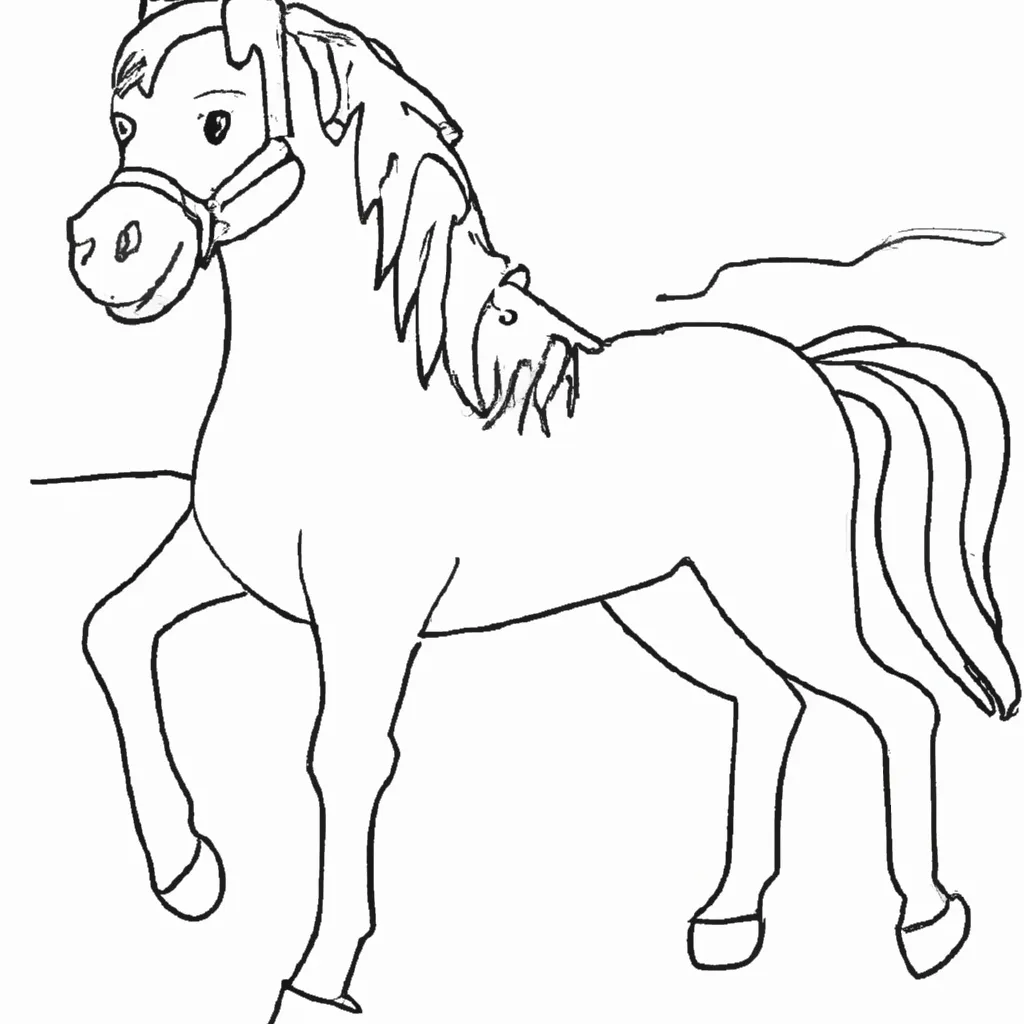 Atividade infantil de desenhos cavalo