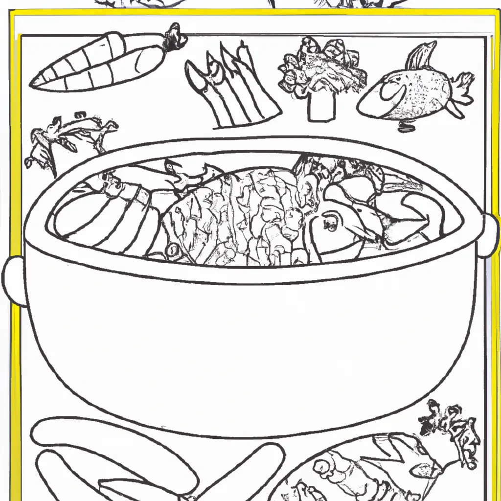 Atividade infantil de desenhos de frigideira