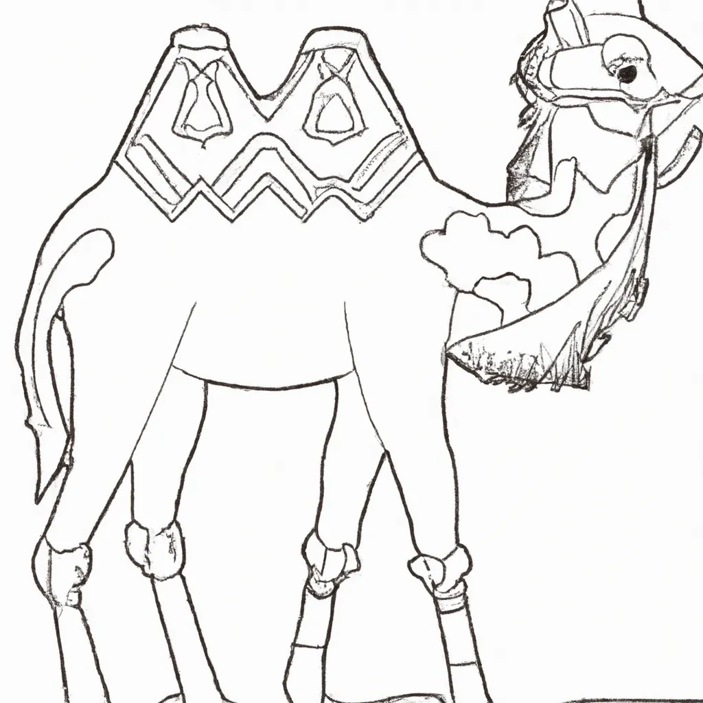 Atividade infantil de desenhos dromedario