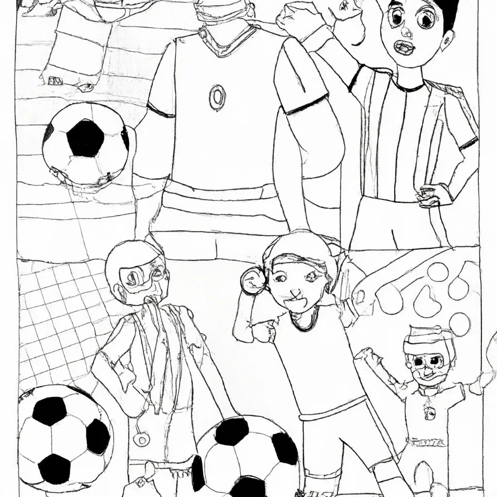 Atividade infantil de desenhos futebol