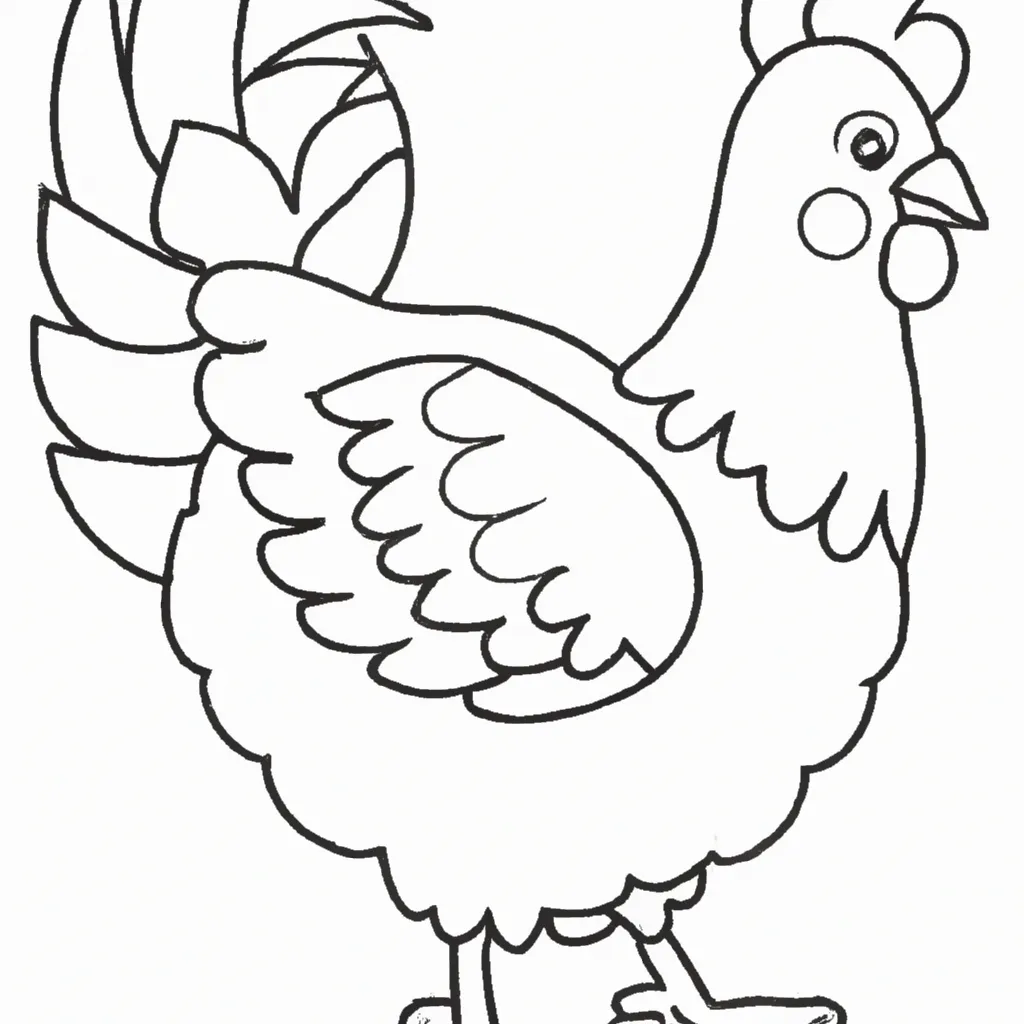 Pinte e Divirta-se: Desenho de Galinha para Colorir! Atividade infantil de desenhos galinha