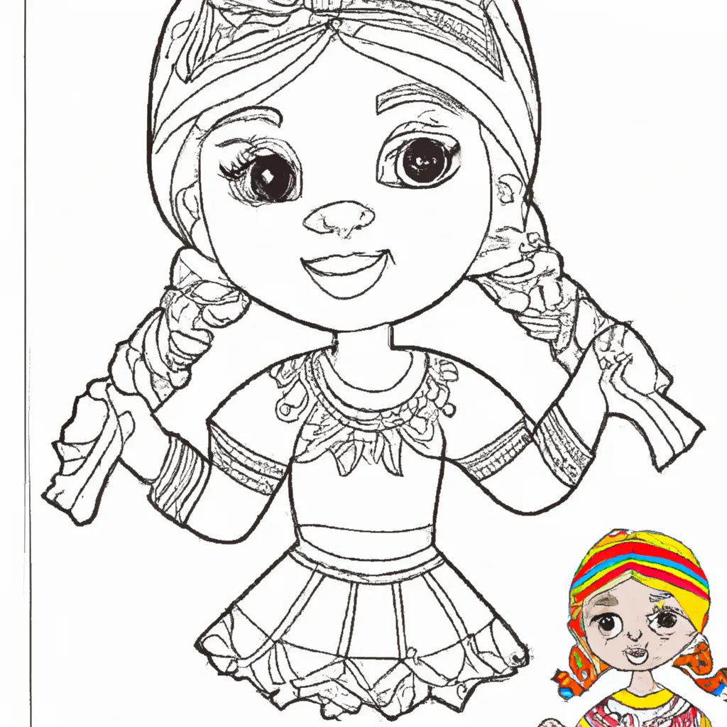 Atividade infantil de desenhos garota anime manga artes