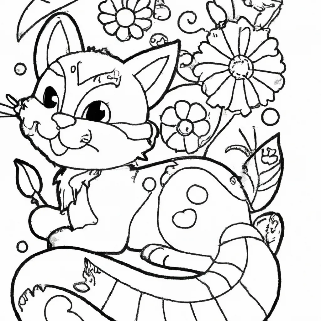 Atividade infantil de desenhos gato