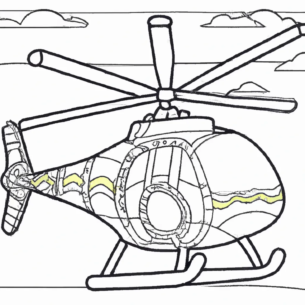 Atividade infantil de desenhos helicoptero