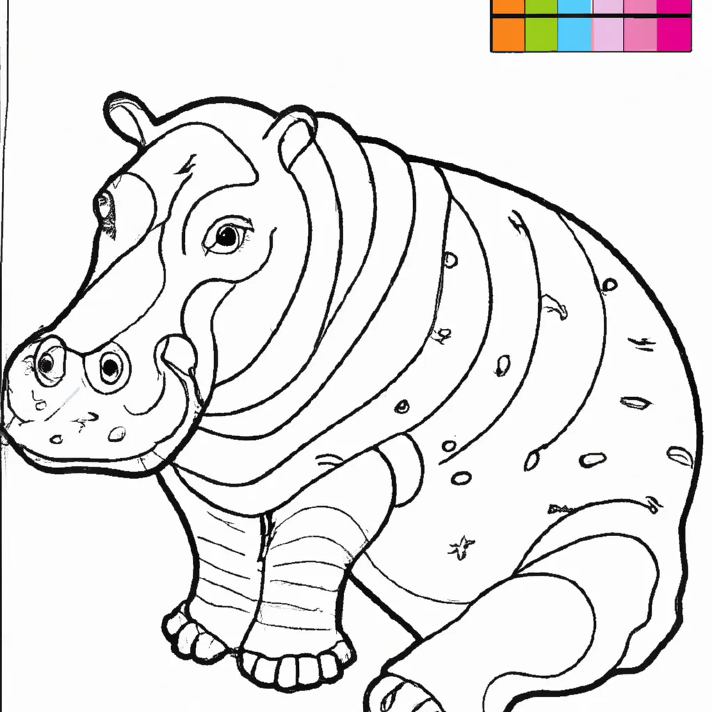 Atividade infantil de desenhos hipopotamo