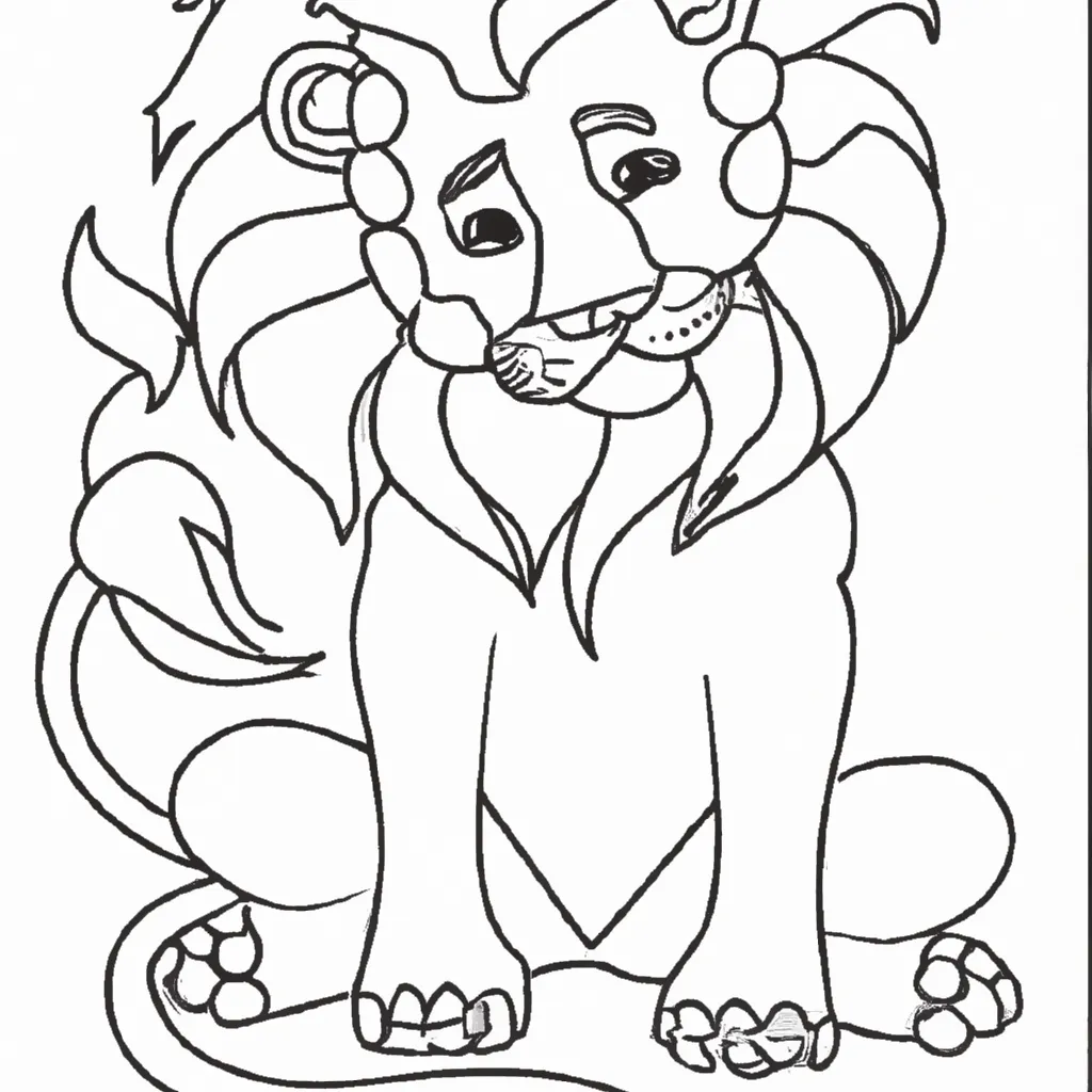 Atividade infantil de desenhos leao