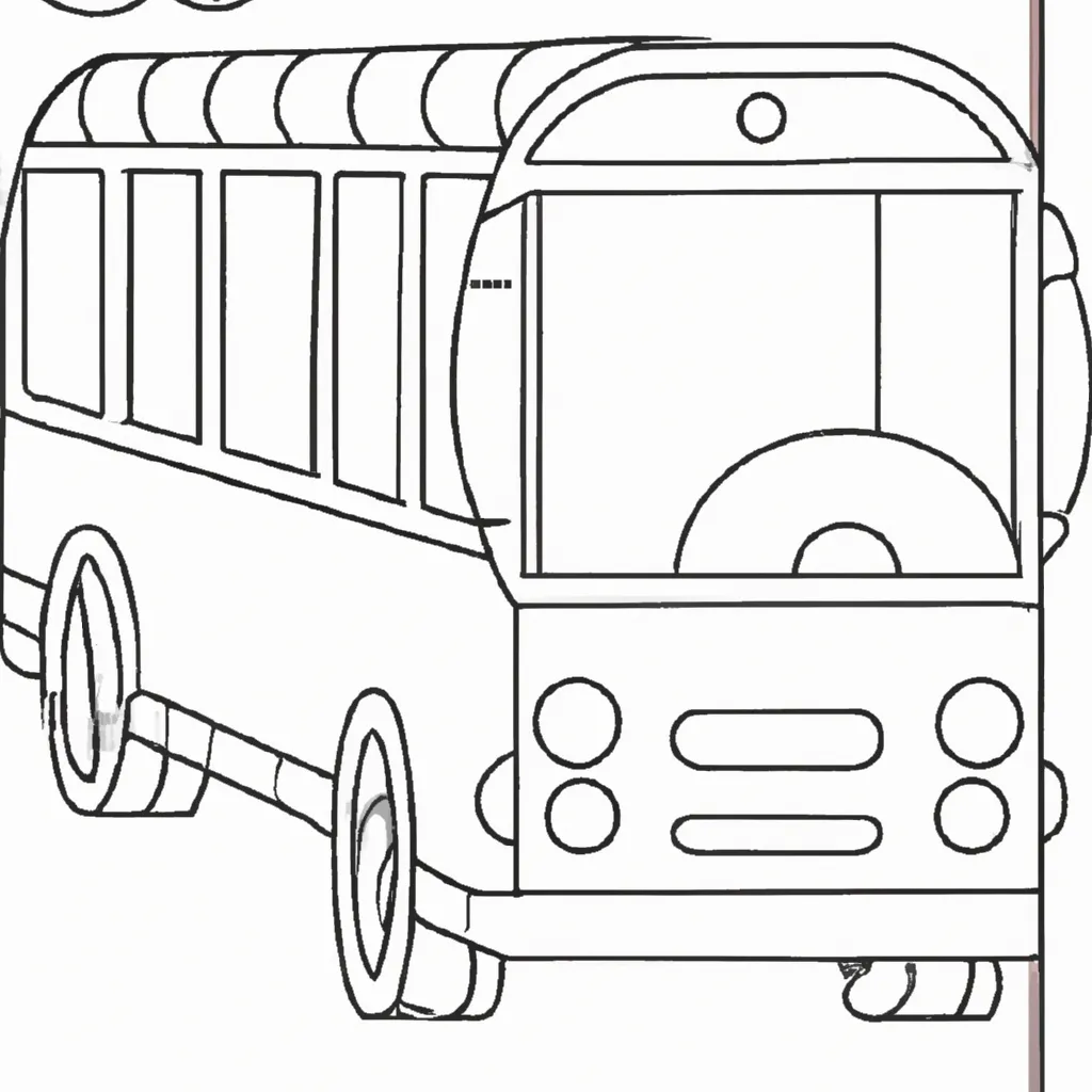 Atividade infantil de desenhos onibus veiculos ilustracoes arte