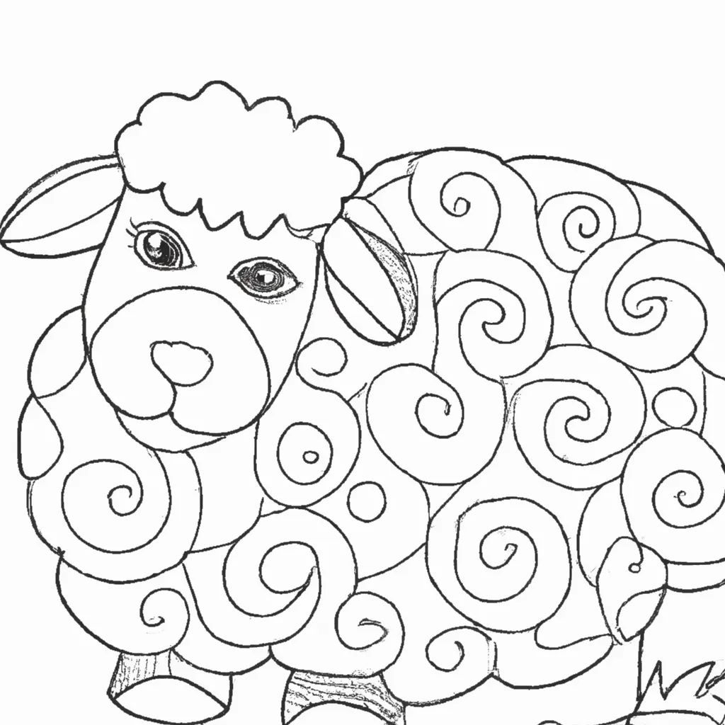 Atividade infantil de desenhos ovelha