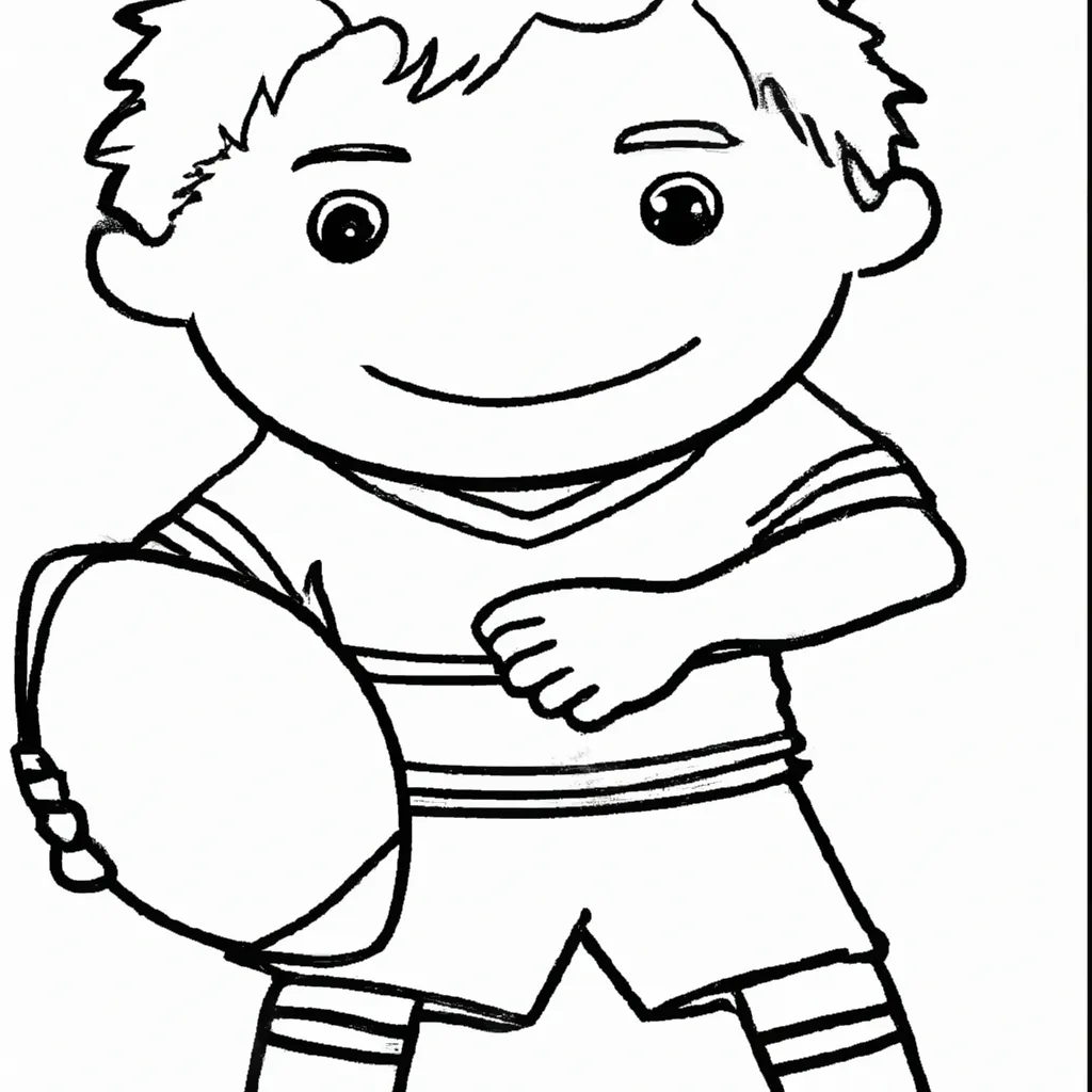 Atividade infantil de desenhos rugby esporte jogadores divertido