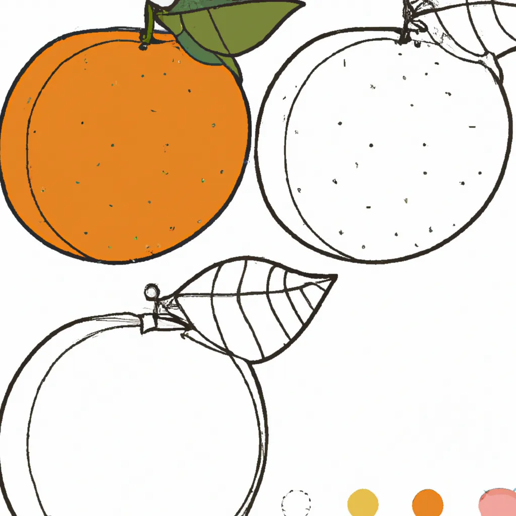 Atividade infantil de desenhos tangerina