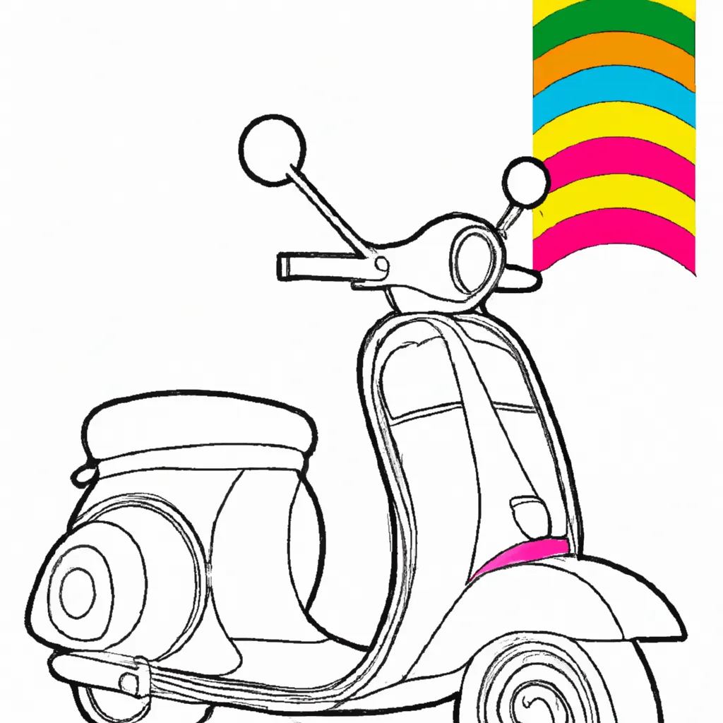 Atividade infantil de desenhos vespa ilustracoes motocicleta