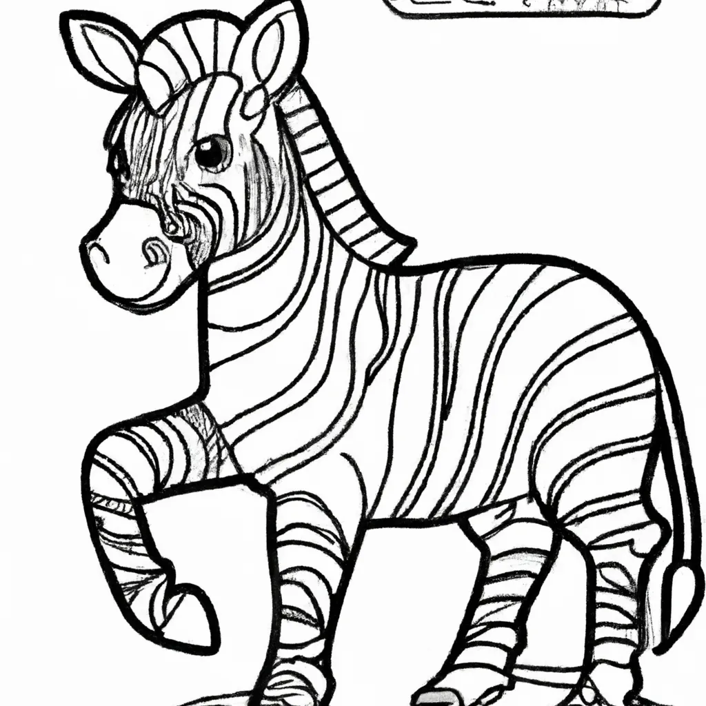 Atividade infantil de desenhos zebra