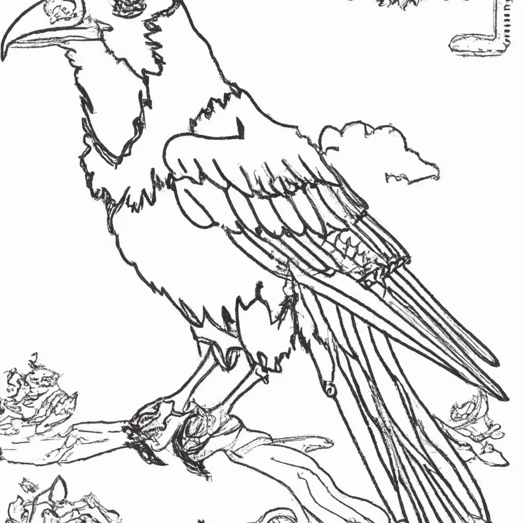 Desenho desenho corvo arte preto branco