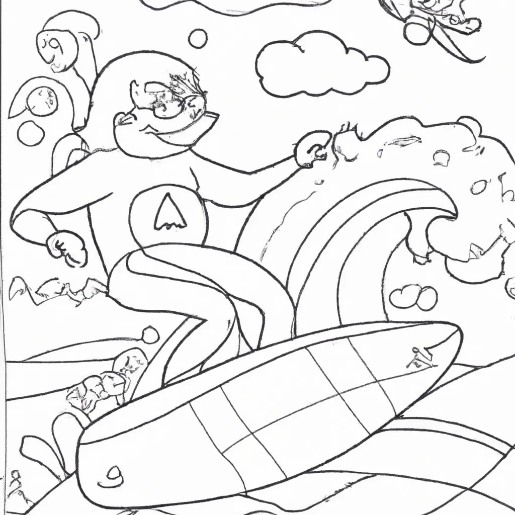 Desenho desenho surf praias onda arte